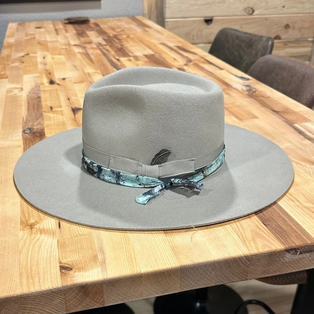 Stylish Gray Fedora with Blue Band